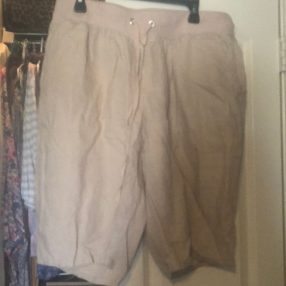 Allen Allen Pants - NWOT Allen Allen linen shorts 1x beige